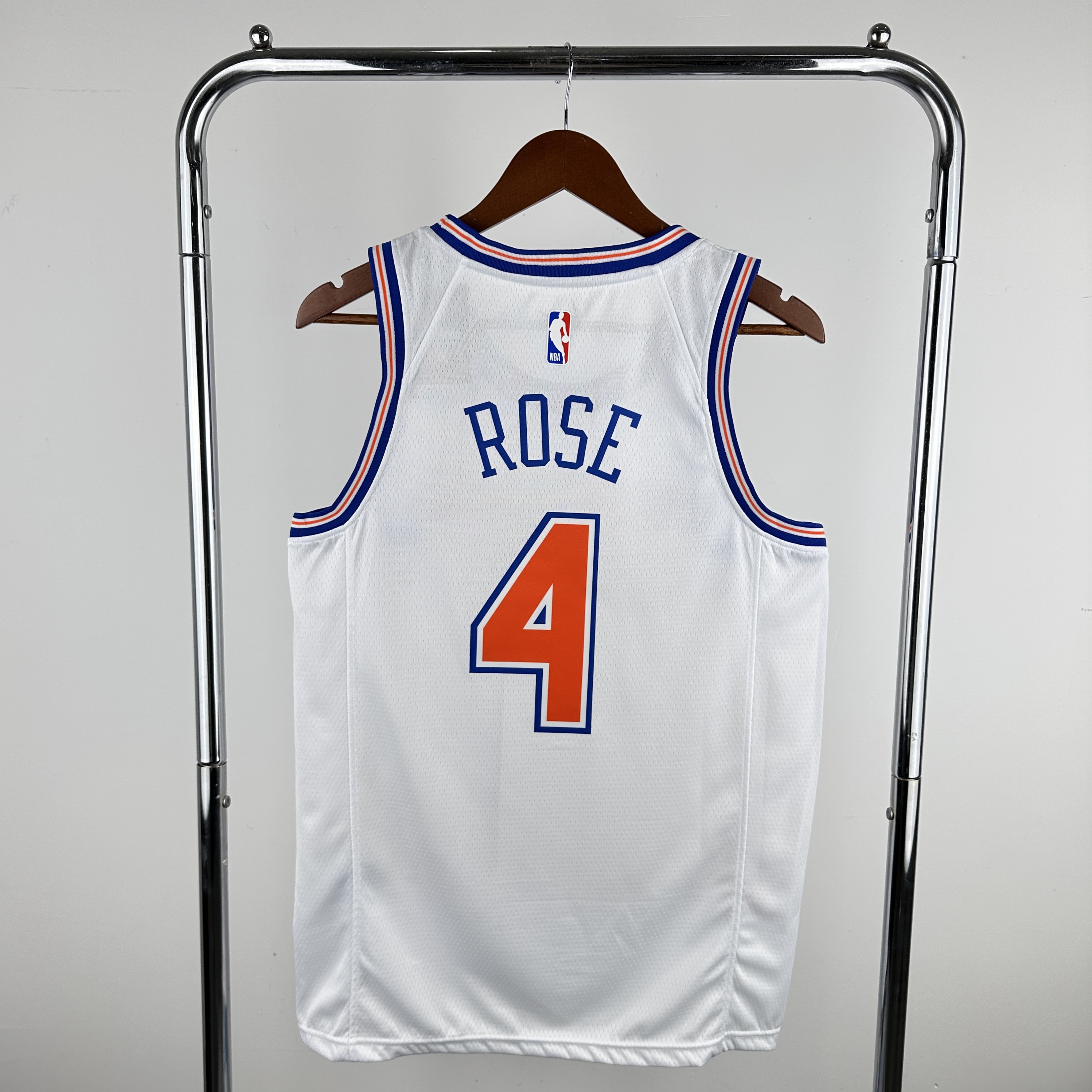 Men New York Knicks #4 Rose White Nike 2024 NBA Jersey